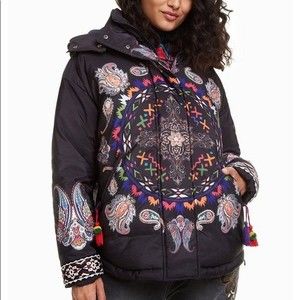 Desigual NEW Black Emotion Padded Coat Puffer 4
